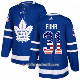Män Ishockey Toronto Maple Leafs Tröja Frederik Andersen 31 Adidas 2017-2018 Blå USA Flag Fashion Authentic